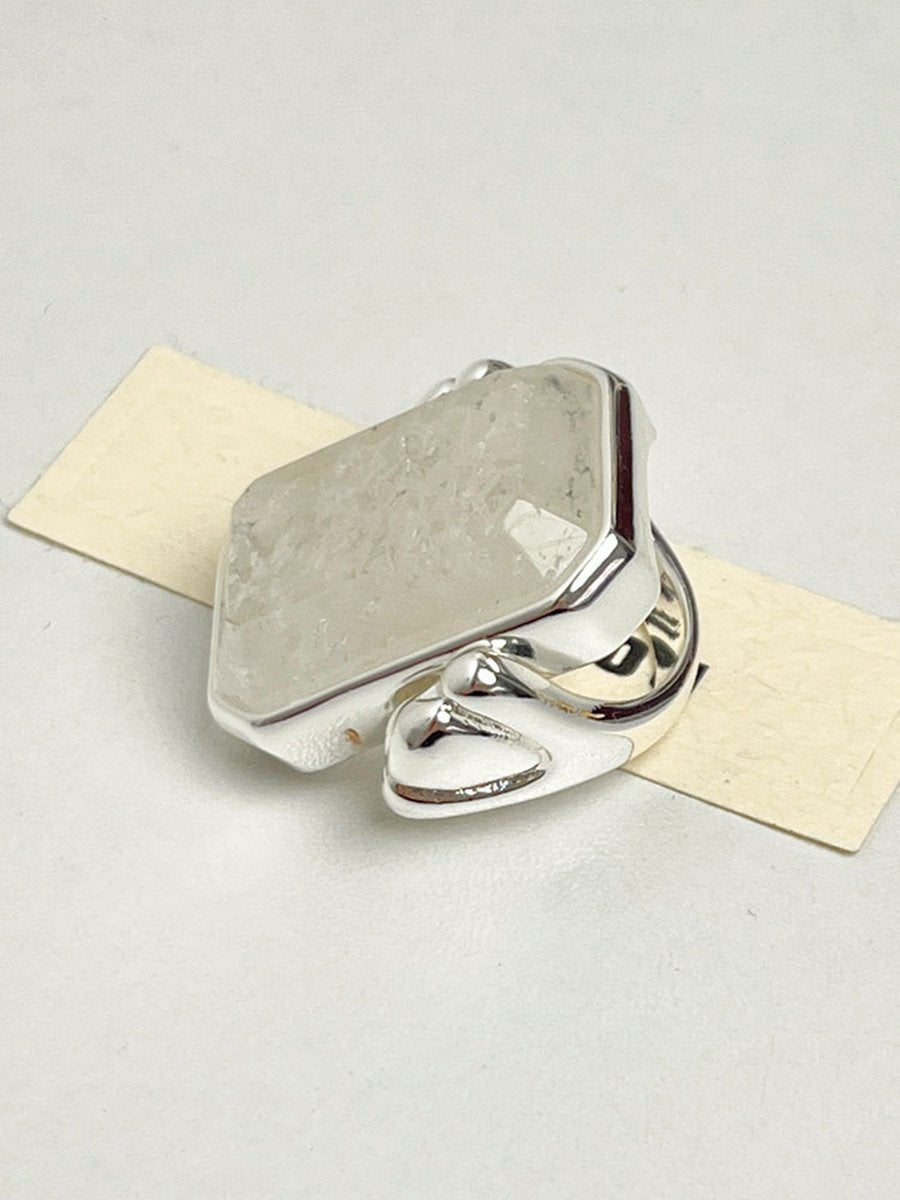 Retro Fashion Large Square Crystal Sugar Cube Ring - By Qivii