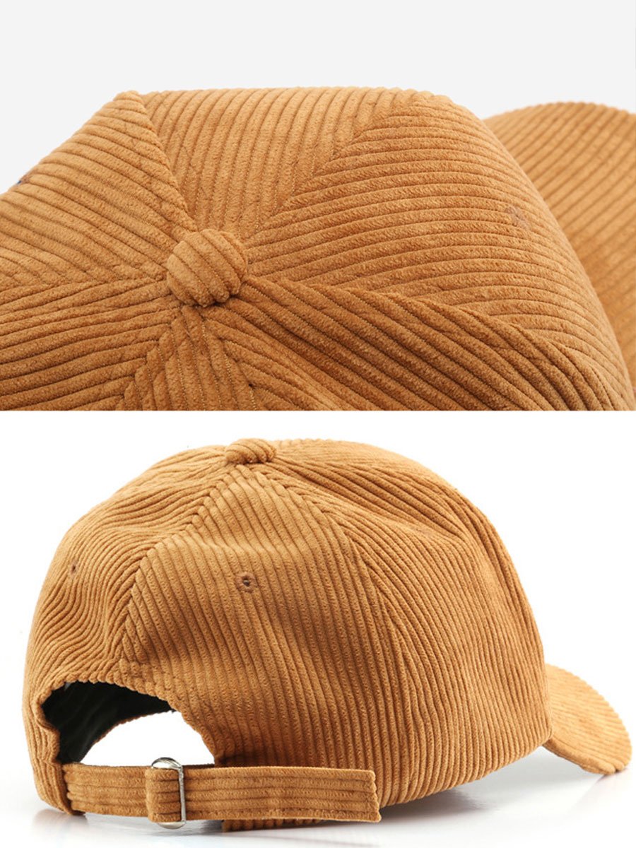 Casual Retro Corduroy Sports Warm Baseball Cap - By Qivii