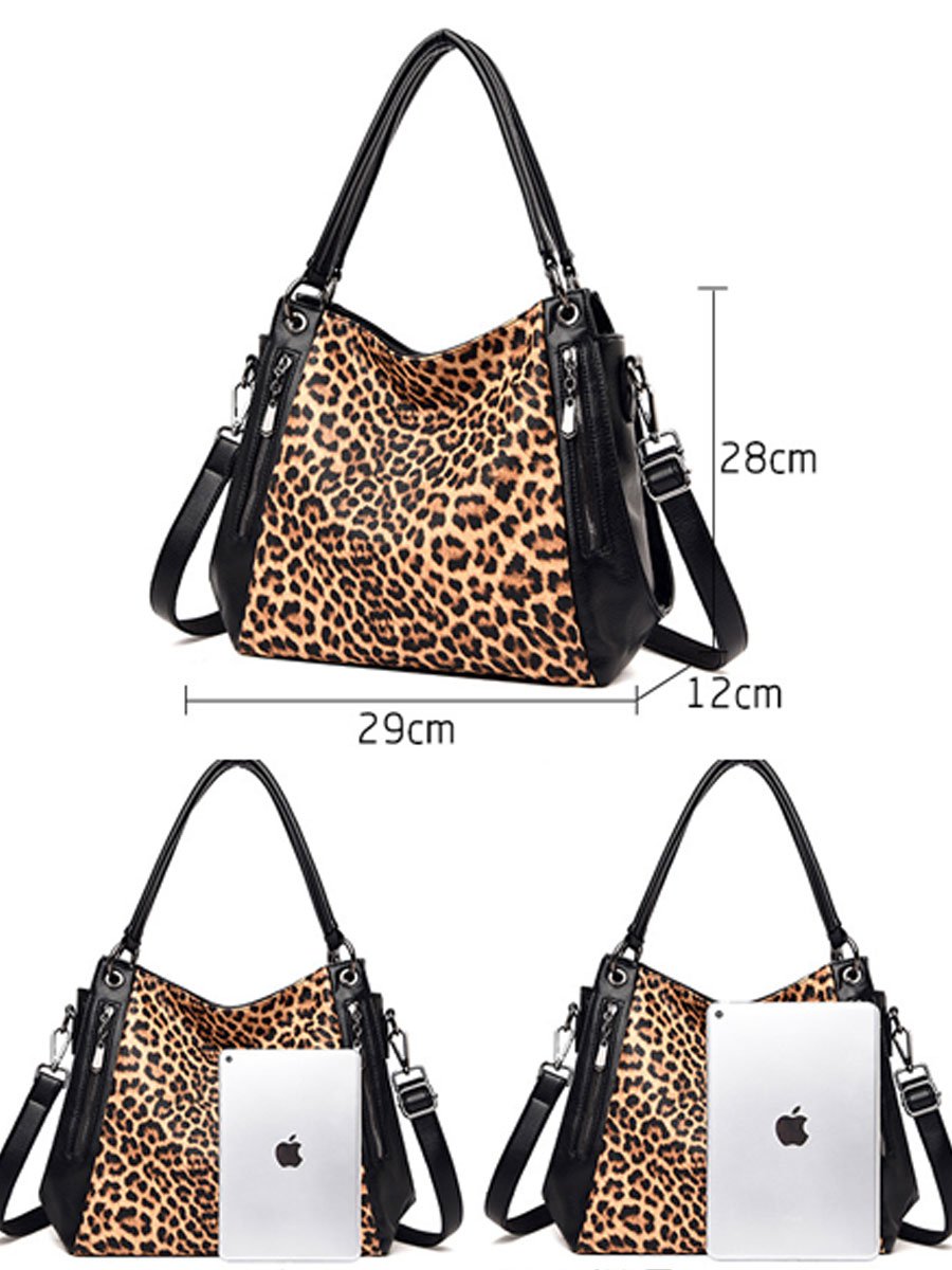 Casual Leopard Print Zebra Shoulder Bag - By Qivii