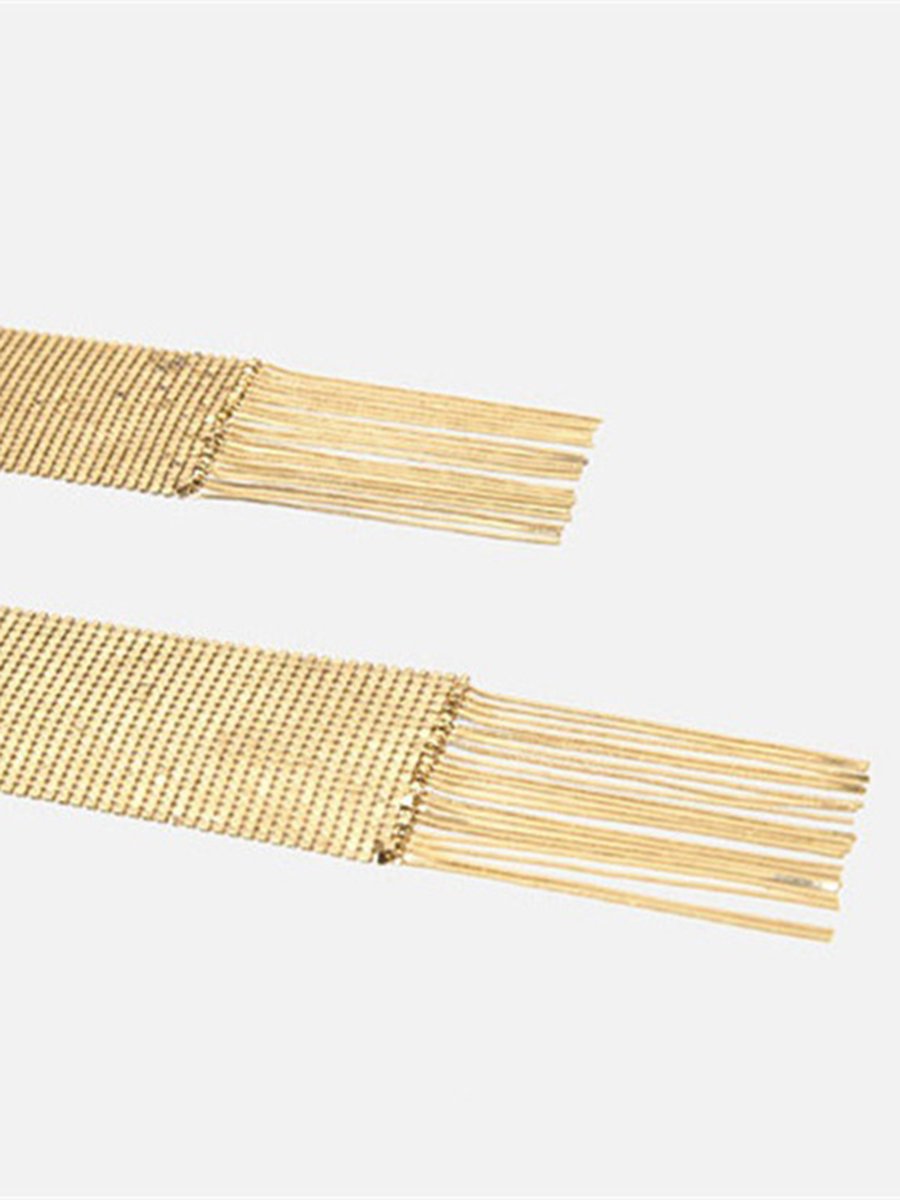Elegant Textured Metal Sequin Long Scarf - By Qivii