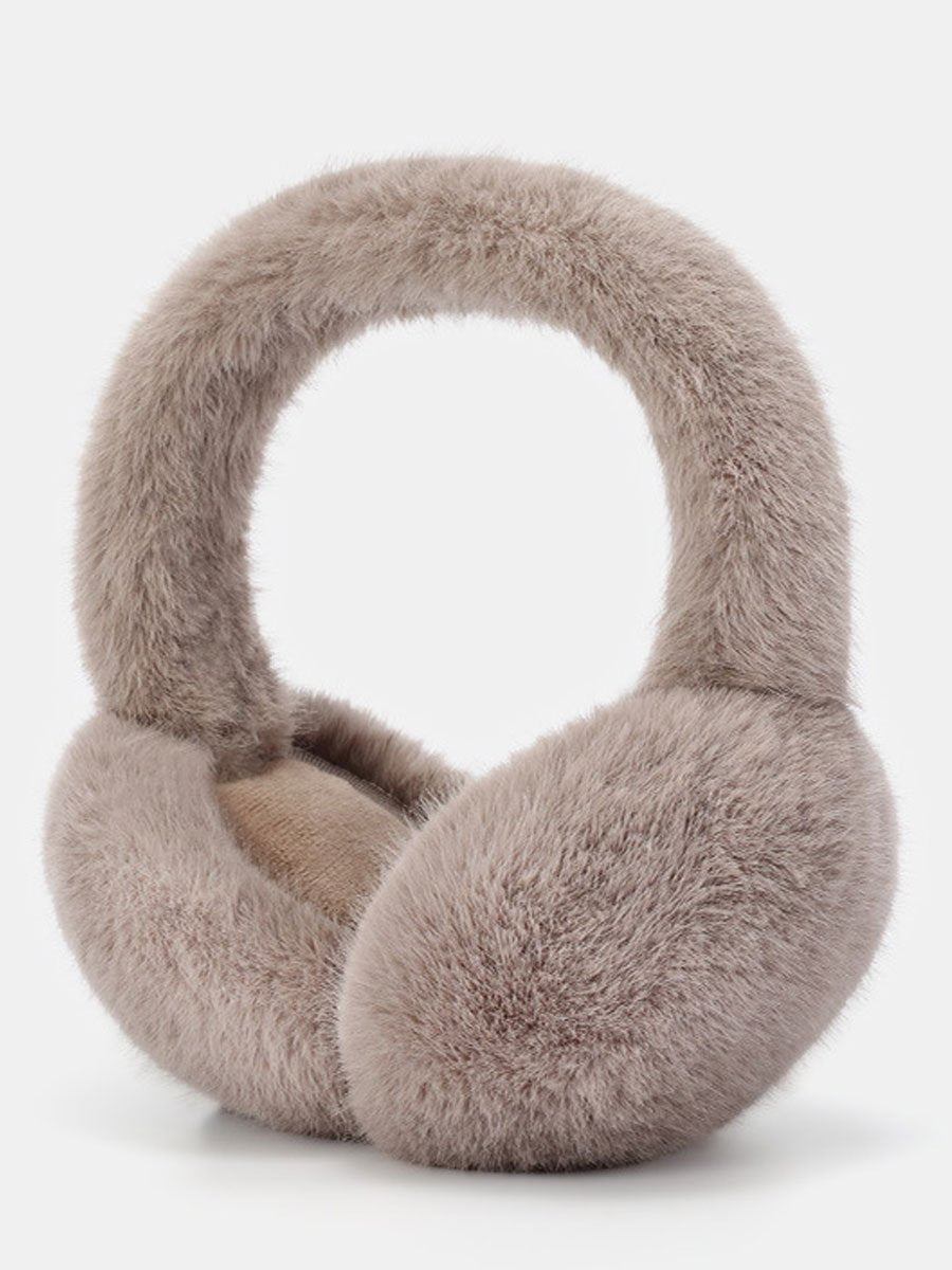 Warm And Windproof Fleece Foldable Imitation Rabbit Fur Earmuffs - By Qivii