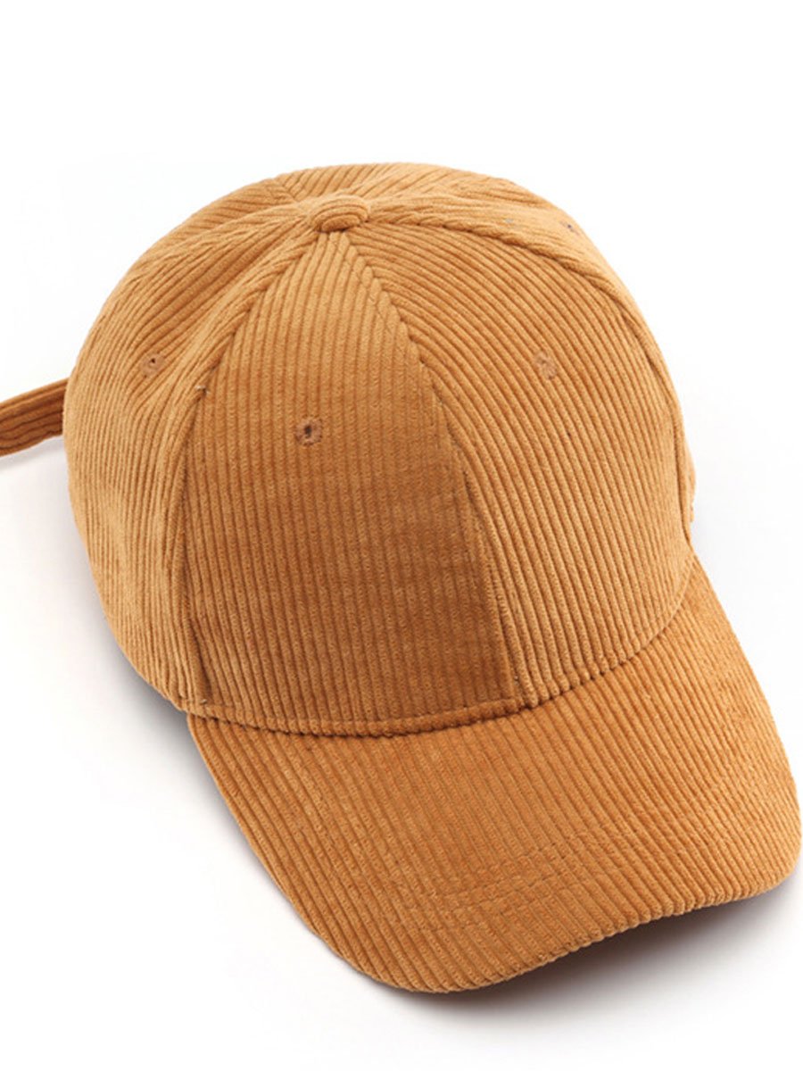 Casual Retro Corduroy Sports Warm Baseball Cap - By Qivii