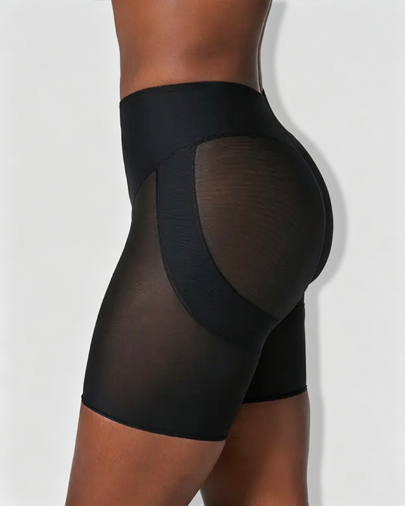 High Waist Mesh Butt Lifter Compression Shaping Shorts