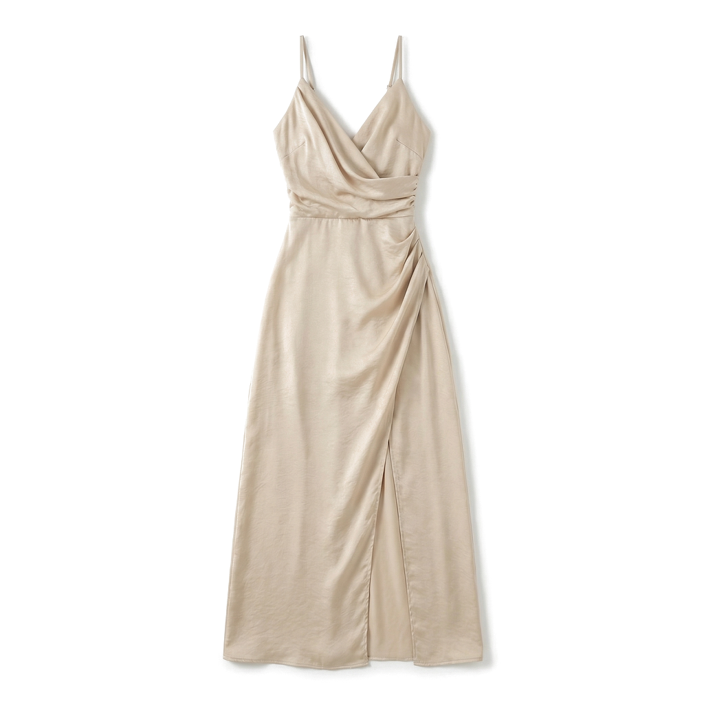 Elara V-Neck Slit Dress