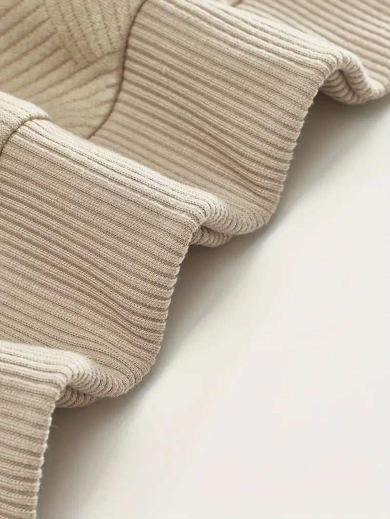 James™ - Vintage Geometrisch Ontwerp Sweater Met Rits - By Qivii