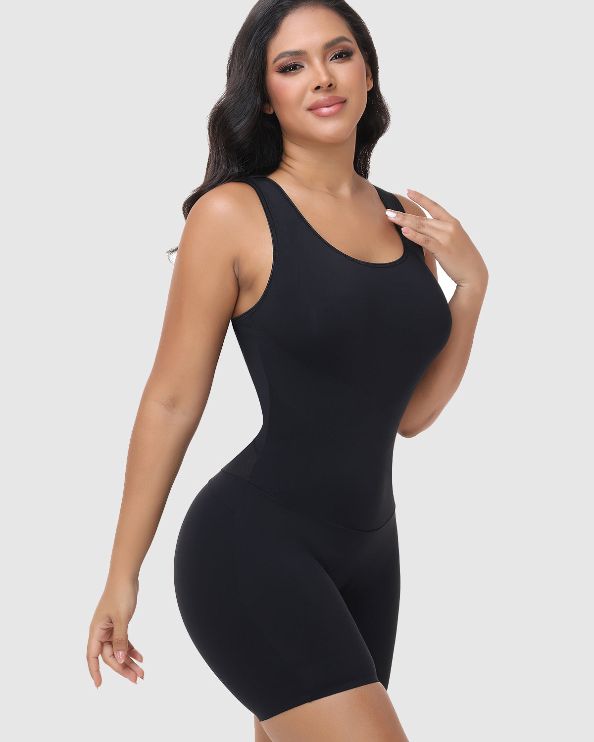 U Neck Racerback Bodysuit Tummy Control Butt Lifting Full Body Shapewear