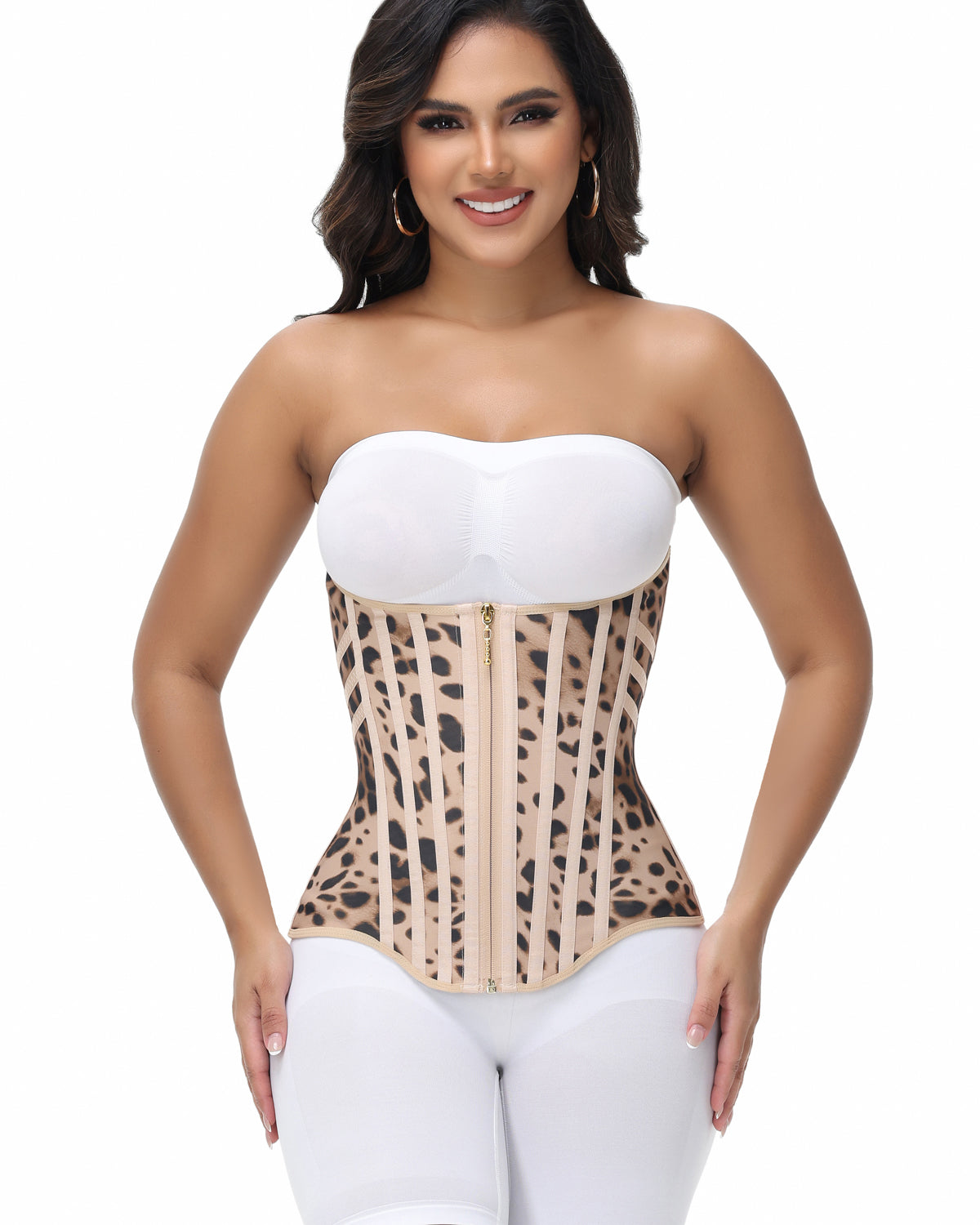Shapshe® Fajas Colombianas 3 Row Hook and Eye Front Zipper Waist Trainer