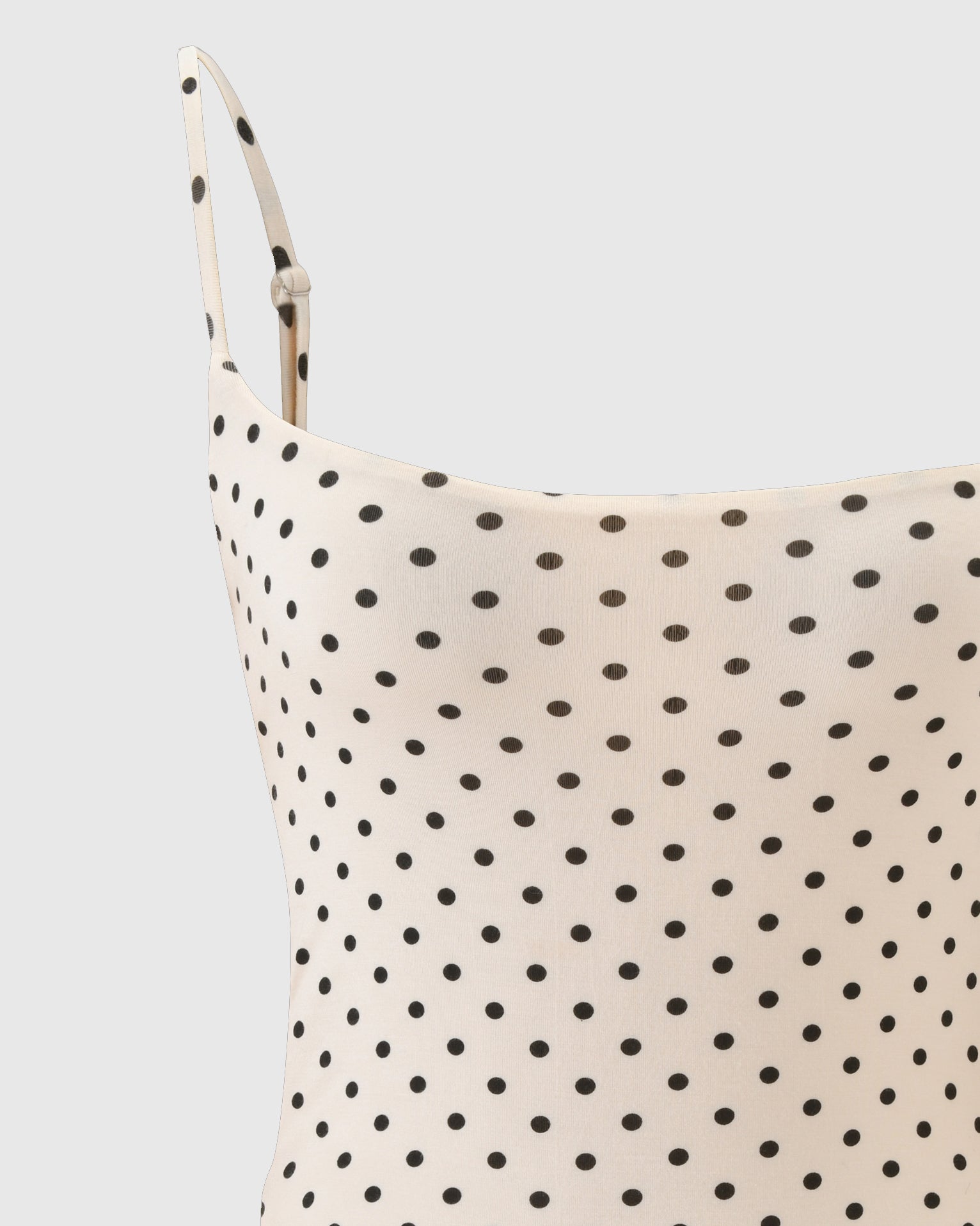 Polka Dot Square Neck Thin Strap Cross Back High Cut Bodysuit - By Qivii