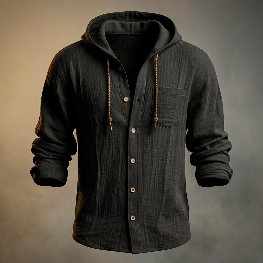 Miles Cotton Linen Hooded Jacket - By Qivii