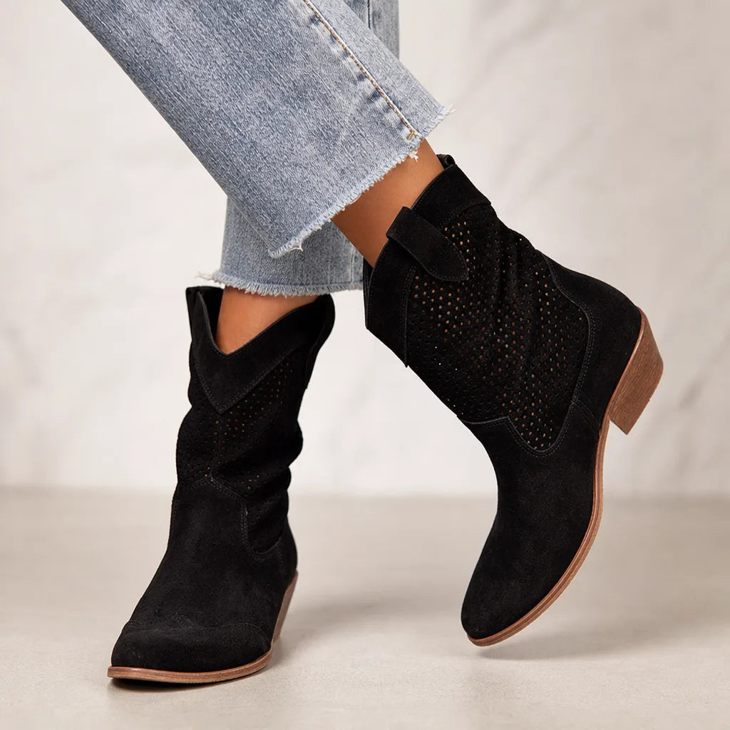 Landry Mid Heel Ankle Boots
