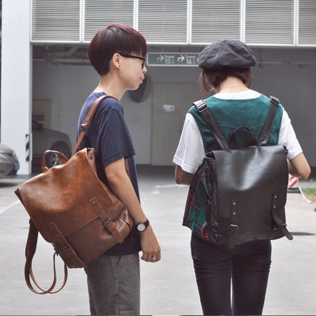 Large Capacity Synthetic Leather Backpack - By Qivii
