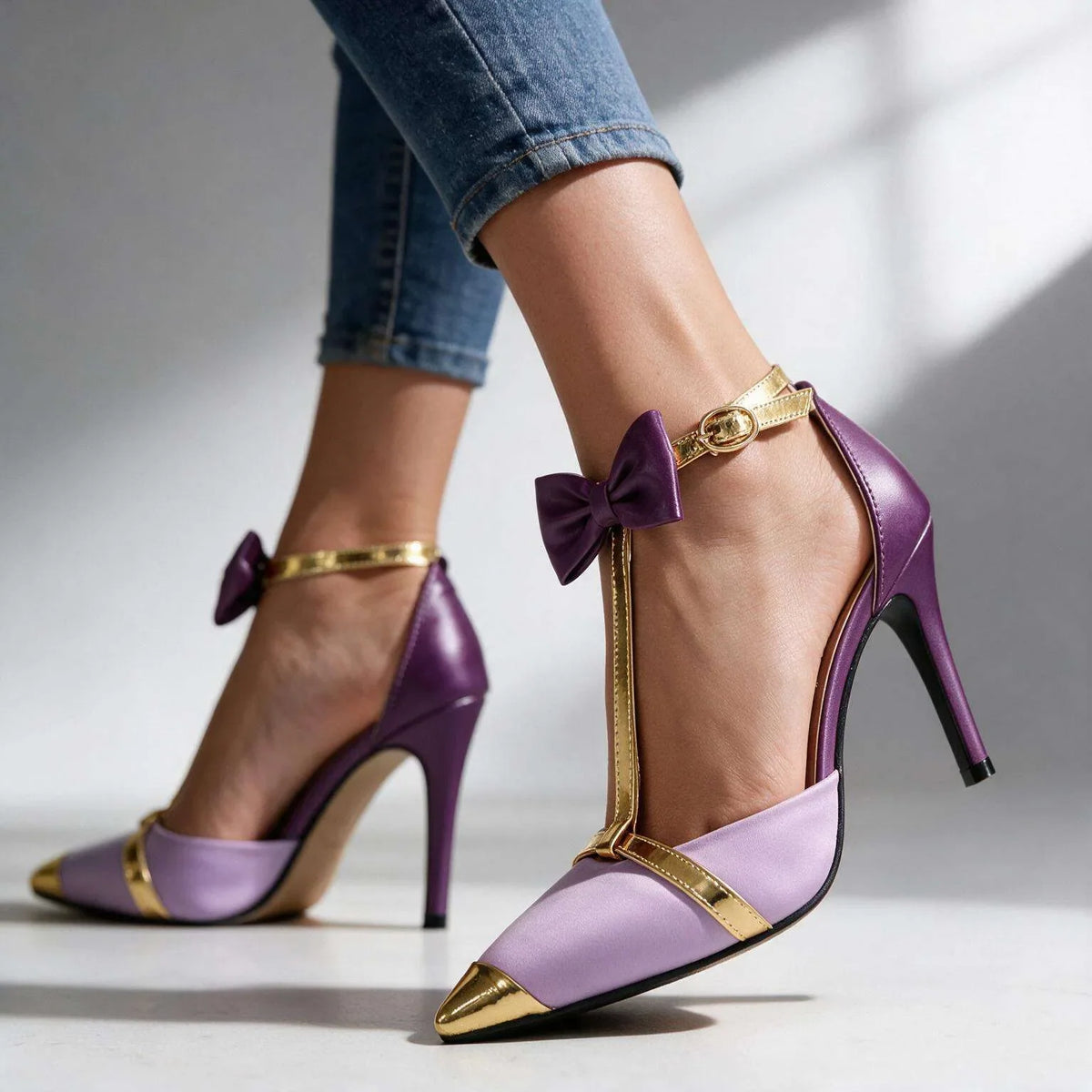 Hudson Ridge Larissa bow tie heels for women, stylish multi-colored footwear with elegant bow detail.