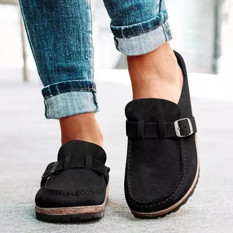 Black Lauren women's orthopedic loafers by Hudson Ridge, stylish and comfortable footwear for women.