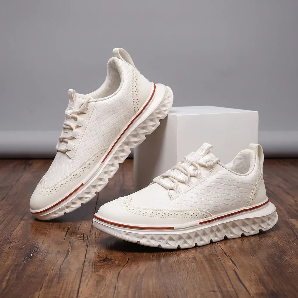 White men's orthopedic casual sneakers from Hudson Ridge, style Lawson by Qivii, showing comfortable design and supportive sole.
