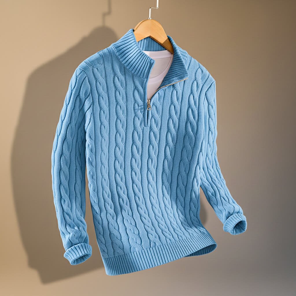 Henry Prestige Cable Knit Sweater - By Qivii