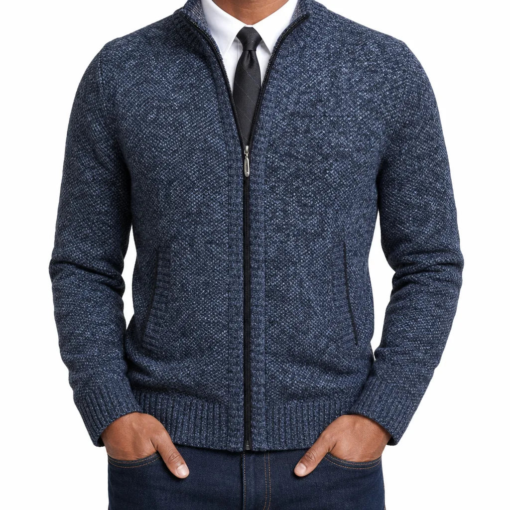 Leland | Mens Fall Zip-Up Cardigan Knit Sweater