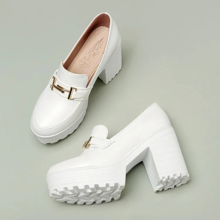 Women's orthopedic platform heels by Qivii, featuring a stylish design with cushioned insoles and supportive heel for comfortable wear.