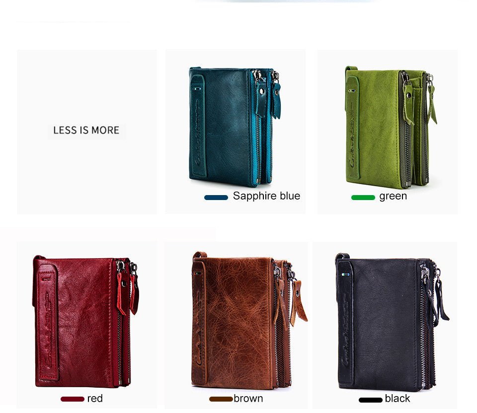 Luxury Genuine Leather Short Wallet - By Qivii