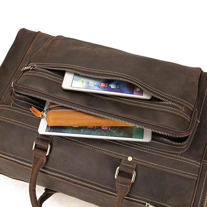 Luxury Large Capacity Retro Leather Travel Bag - By Qivii