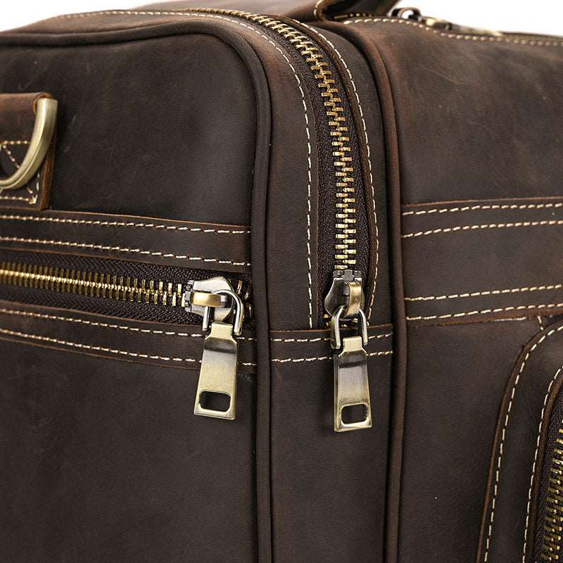 Luxury Large Capacity Retro Leather Travel Bag - By Qivii