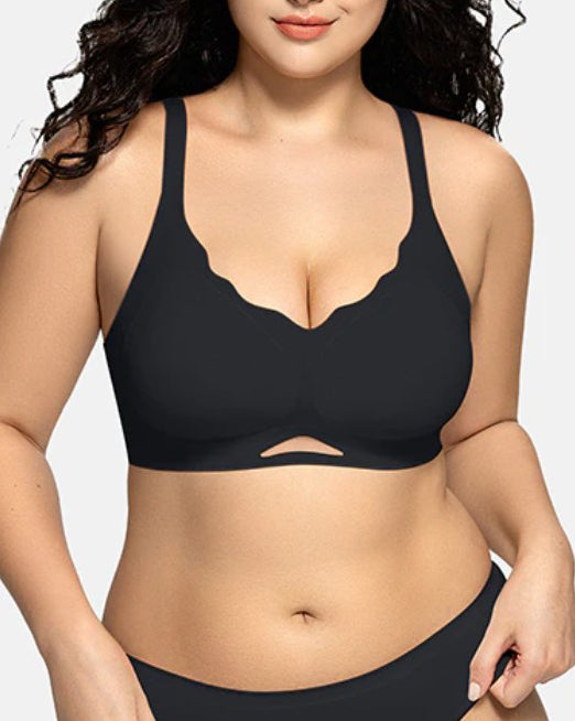 Women's Solid Seamless Breathable Wireless Push Up Bra