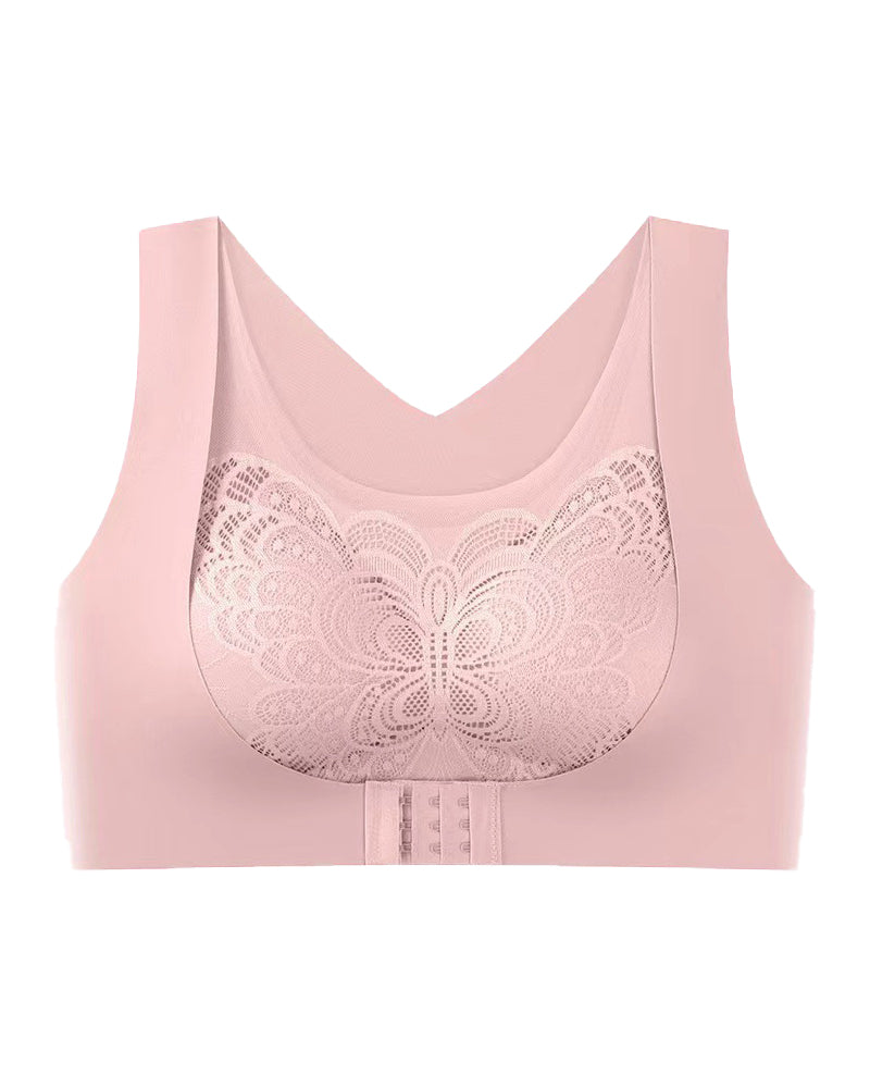 Seamless Front Buckle Push up Wireless Bra Correcting Hunchback