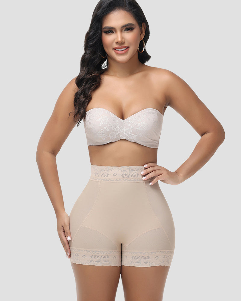 Shapshe® High Waisted Butt Lifter Shaping Shorts With Lace Trim (Pre-Sale)