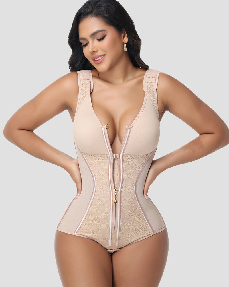 Shapshe® Fajas Colombianas Lace Patchwork Body Shaper