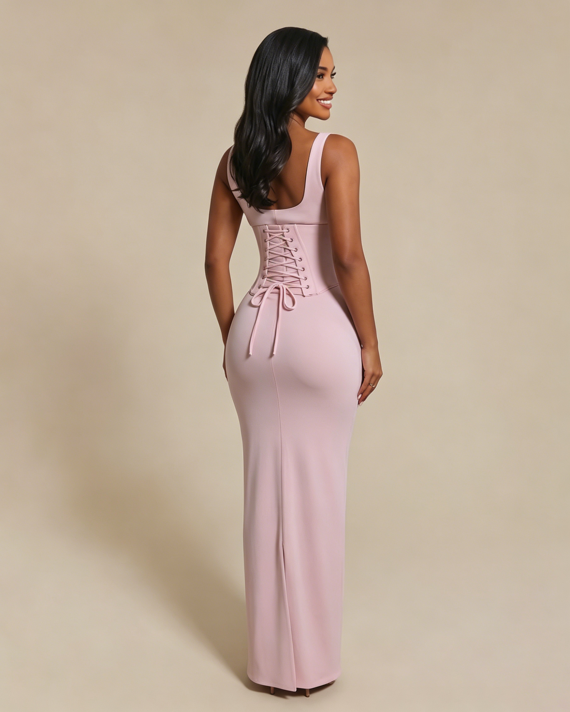 Hourglass Figure Body Shaper The Corset Maxi Dress Two-Piece Set - By Qivii