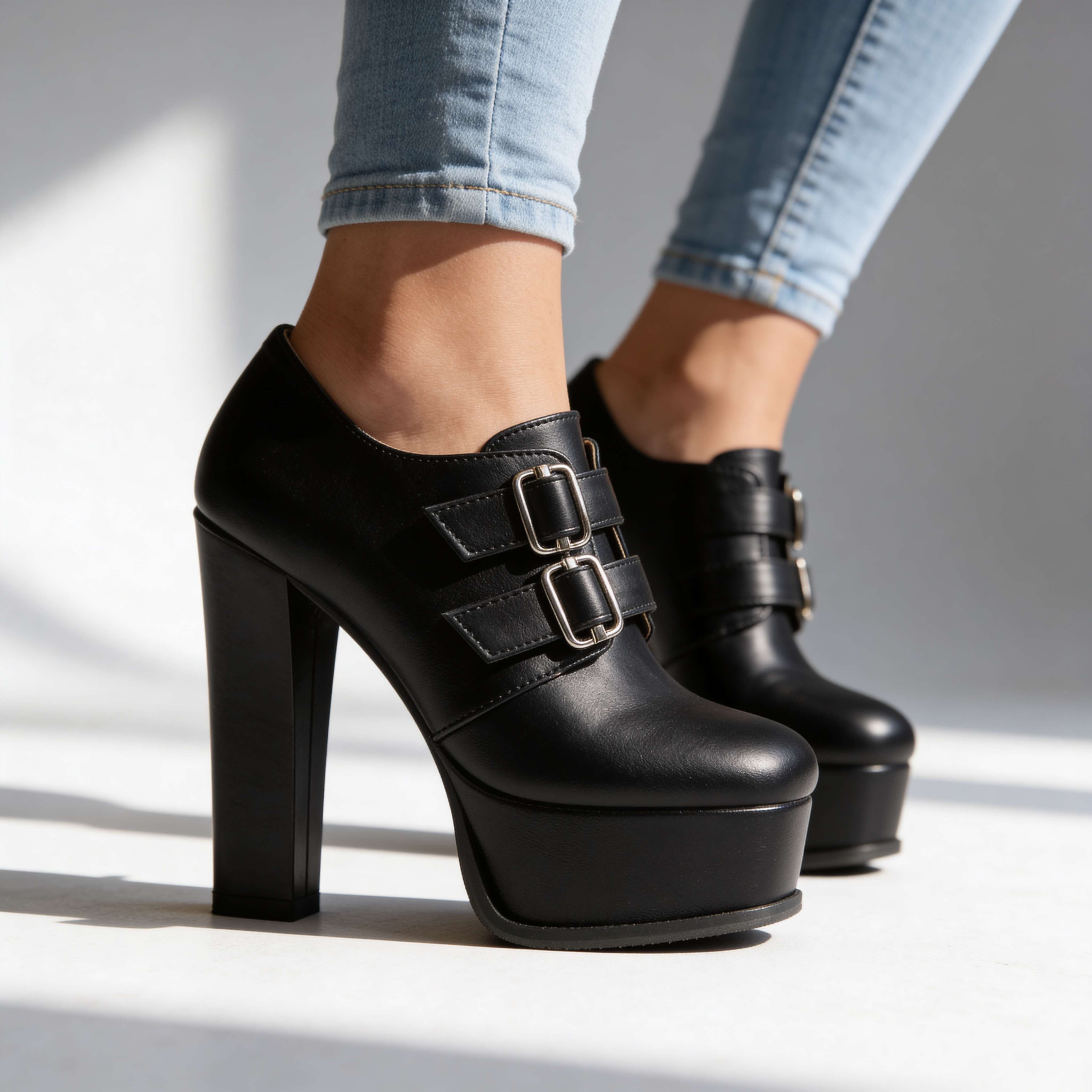 Victoria Buckle Heels