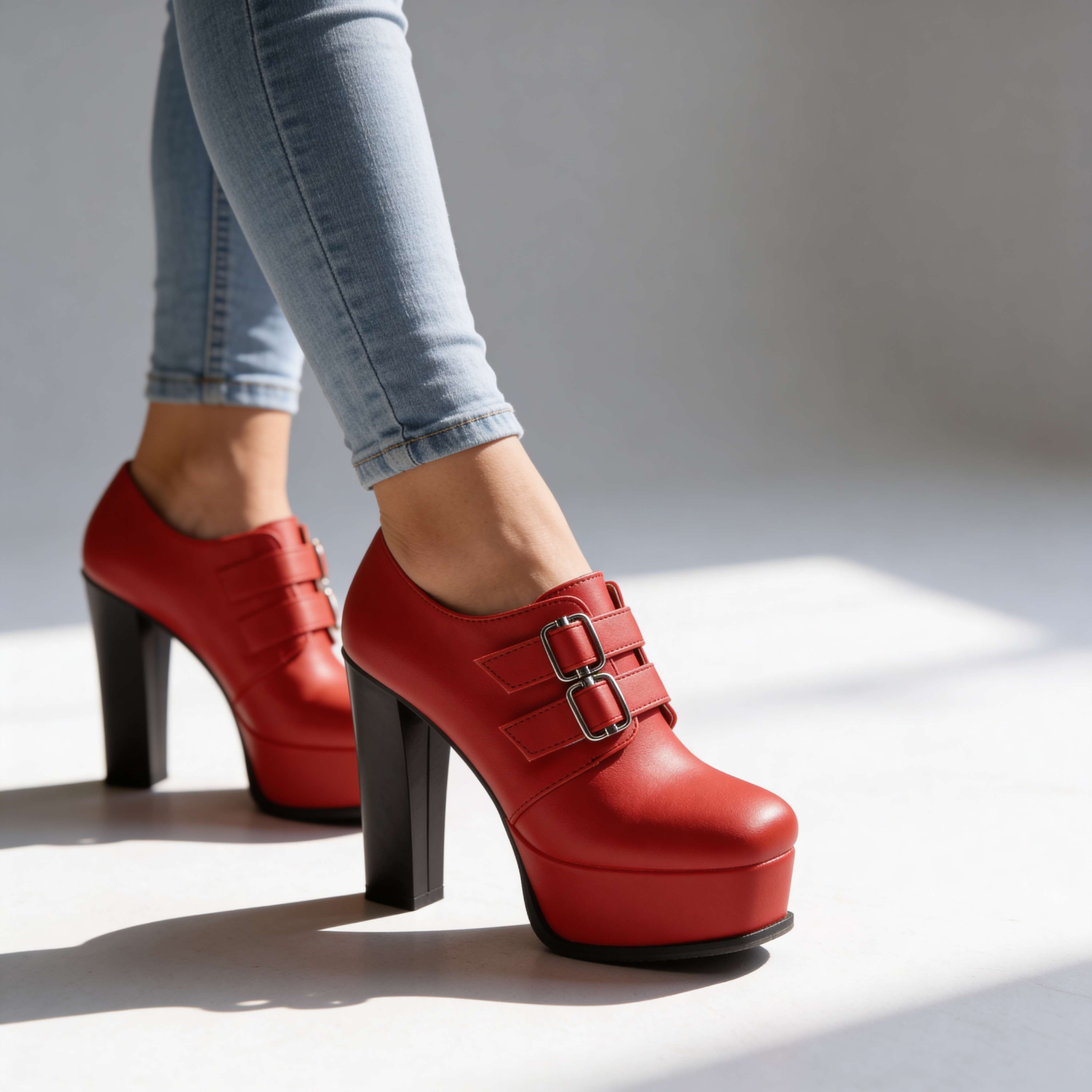 Victoria Buckle Heels