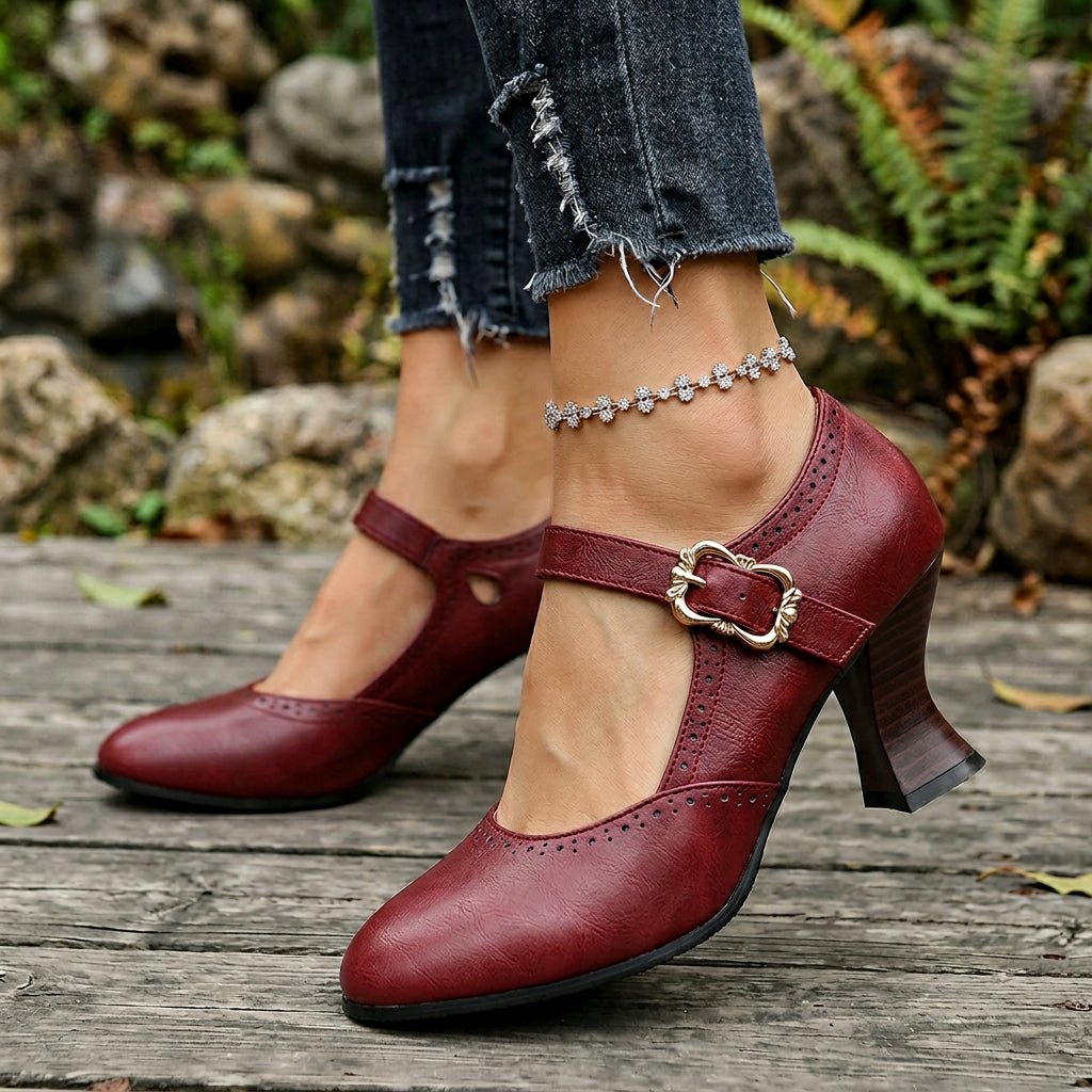 Leonia Brogue Buckle Loafers