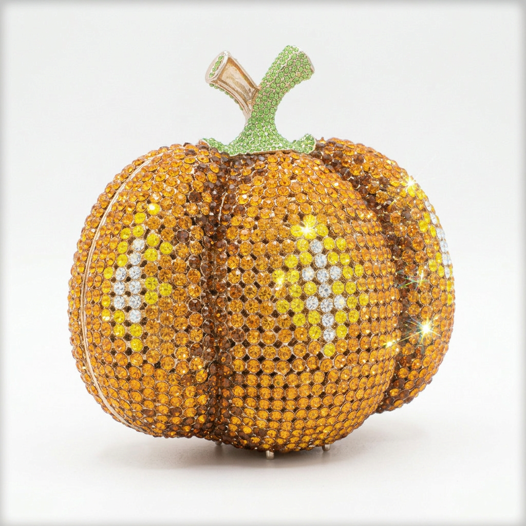 Pumpkin Crystal Clutch - By Qivii