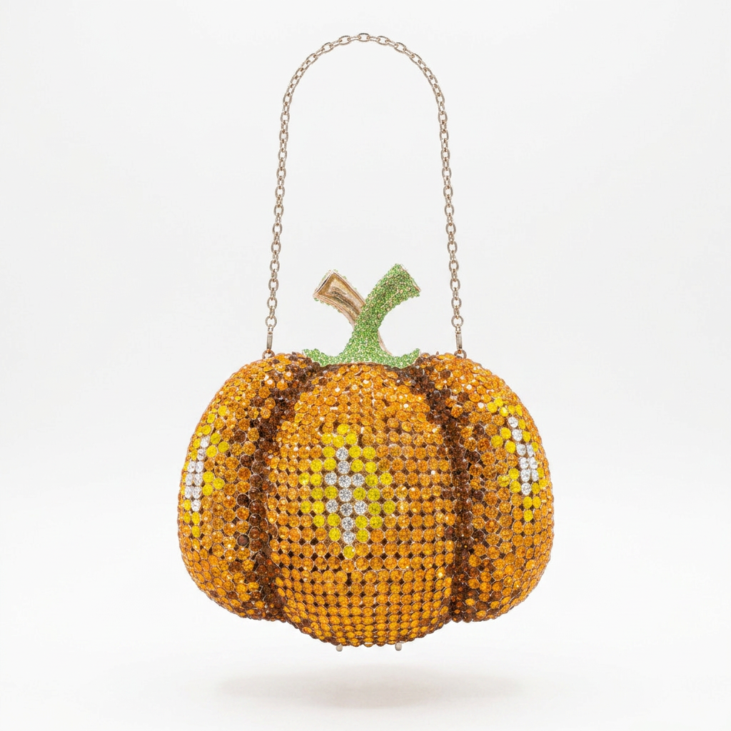 Pumpkin Crystal Clutch - By Qivii