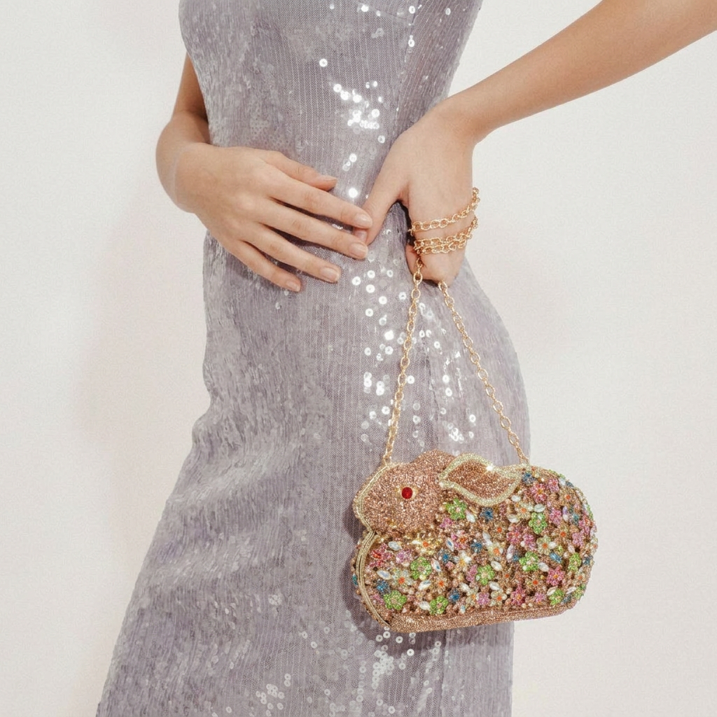 Bunny Crystal Clutch - By Qivii
