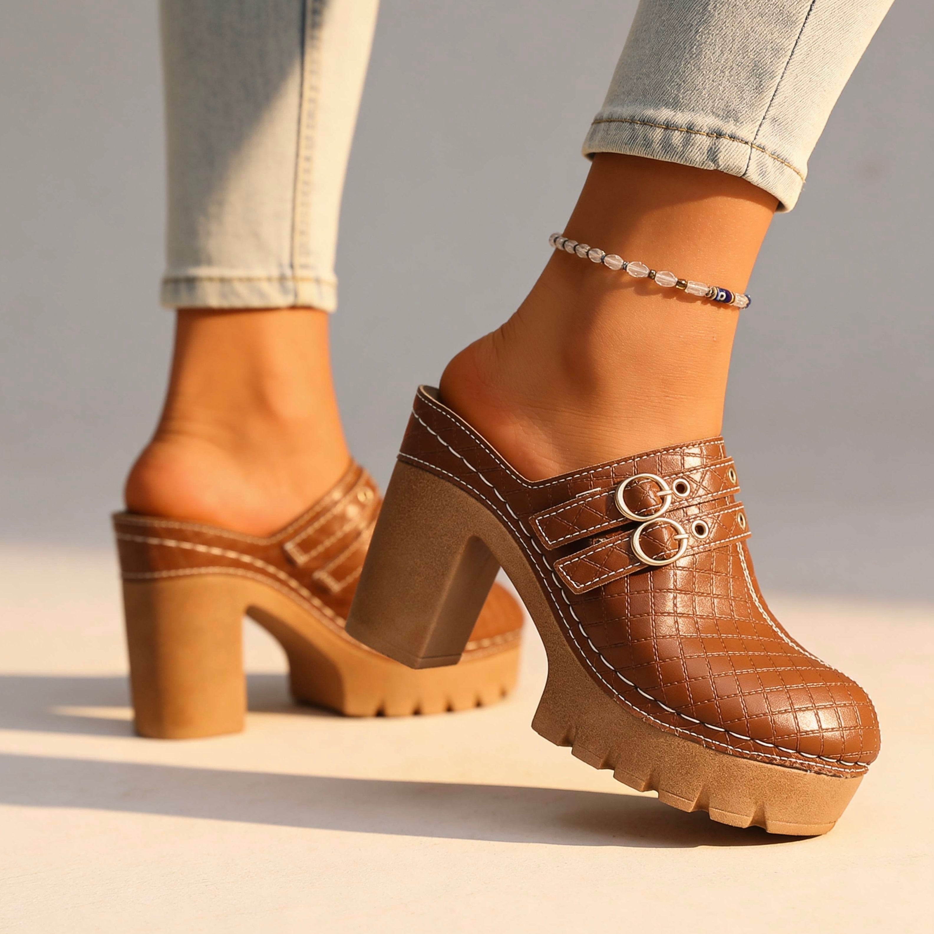 Jeannie Twin Strap Heels
