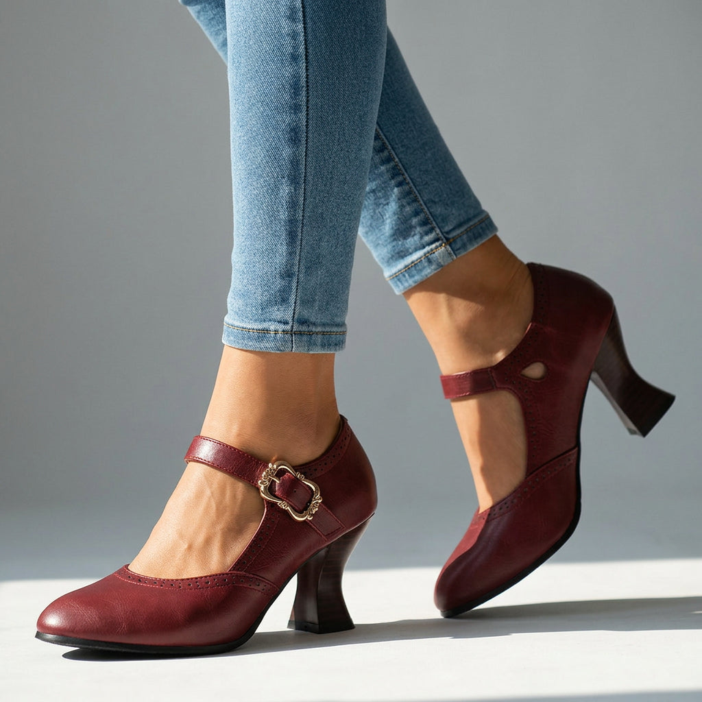 Leonia Brogue Buckle Loafers