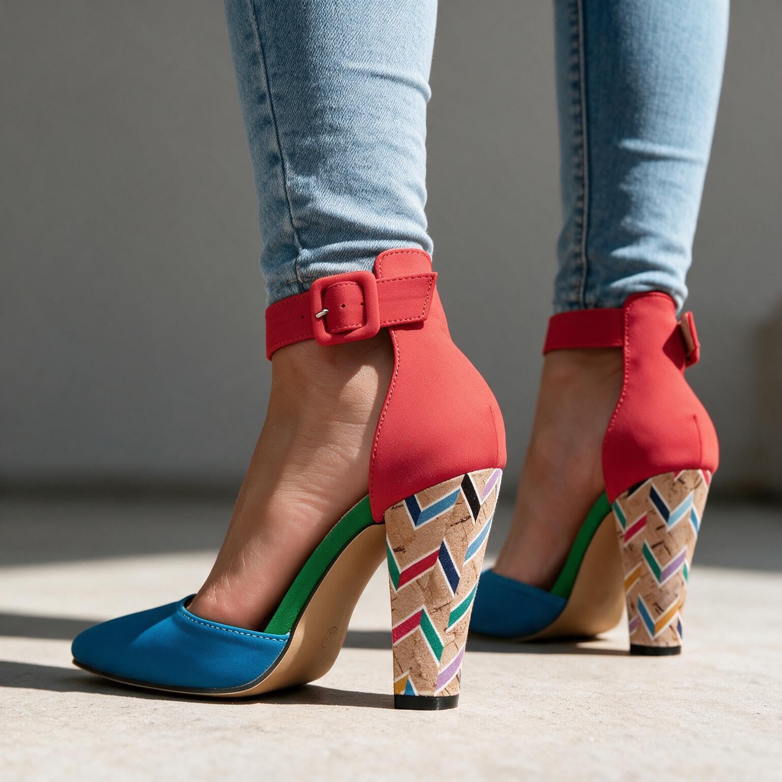 Roxanne Retro Buckle Heels