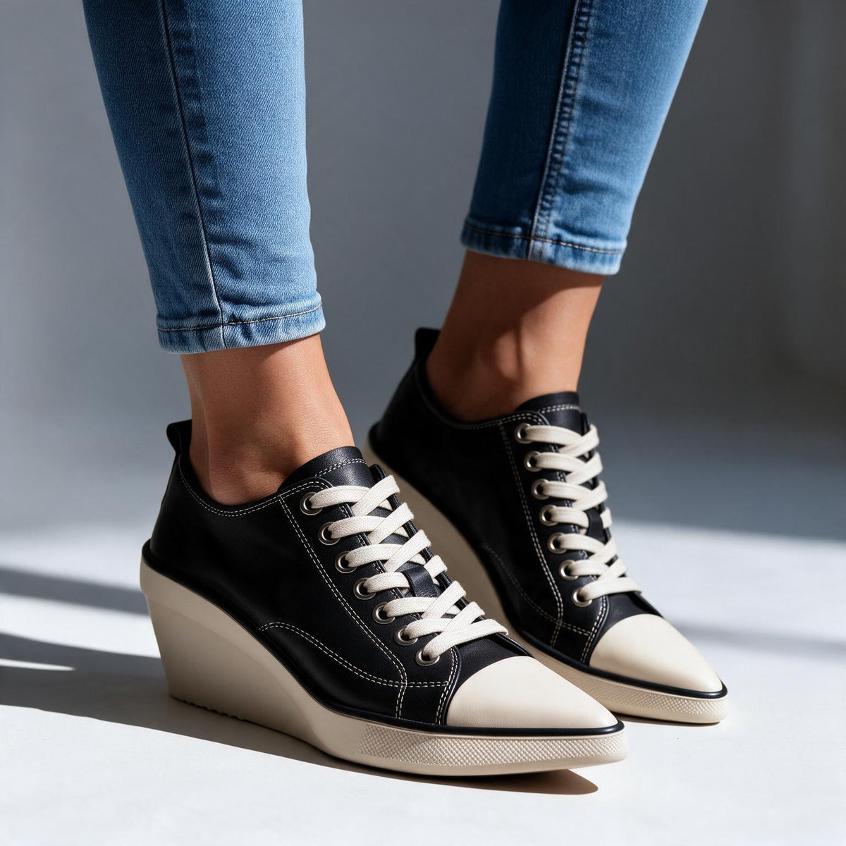 Hudson Ridge Skyla wedge sneakers for women, stylish footwear with a sleek design, shown in close-up view.
