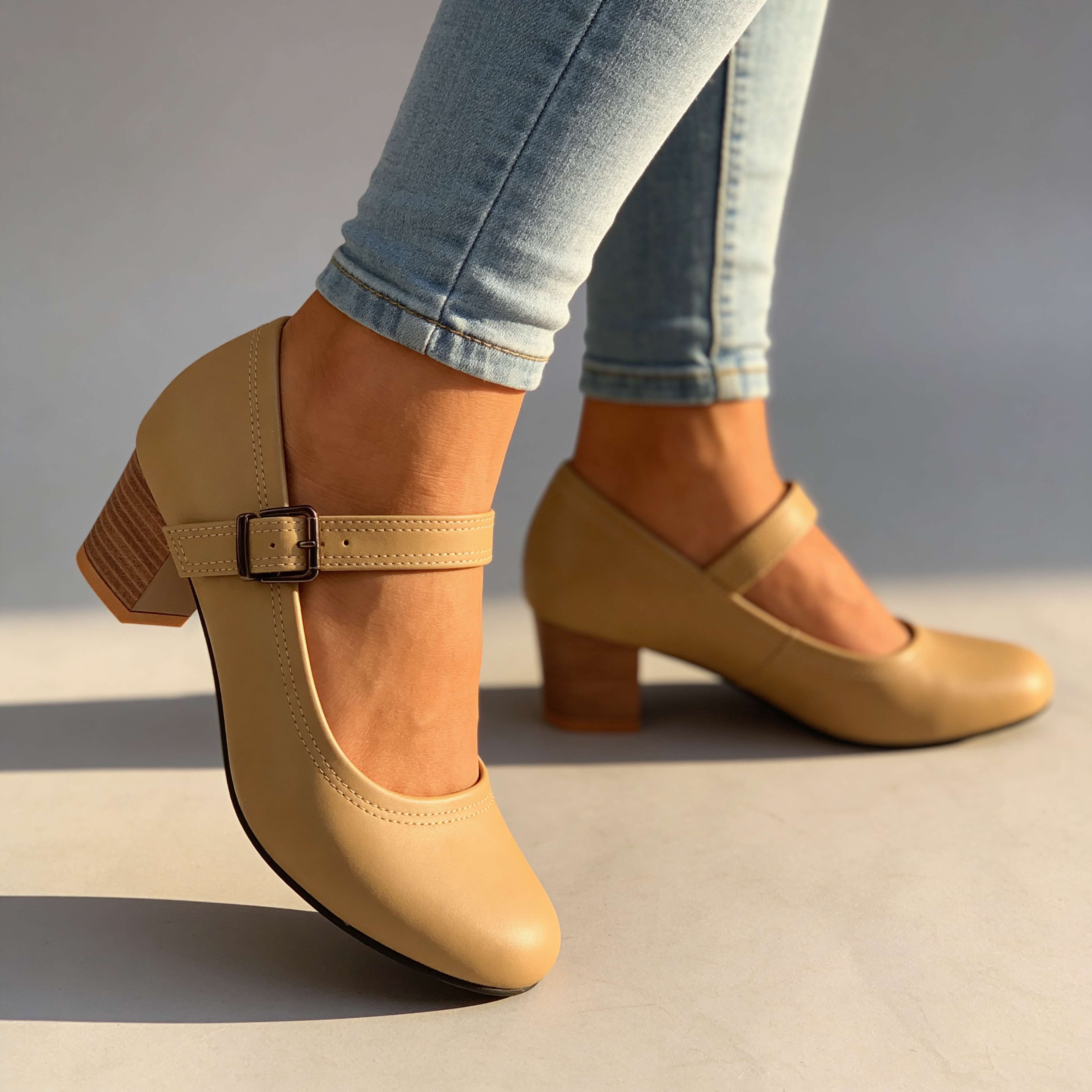 Bella Buckle Strap Pumps