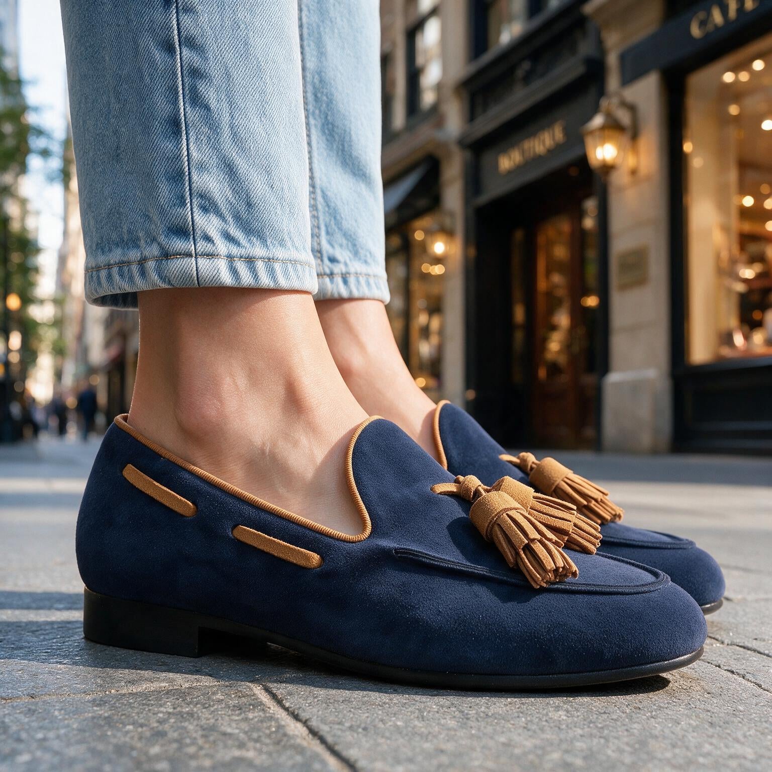 Luciana Suede Tassel Loafers