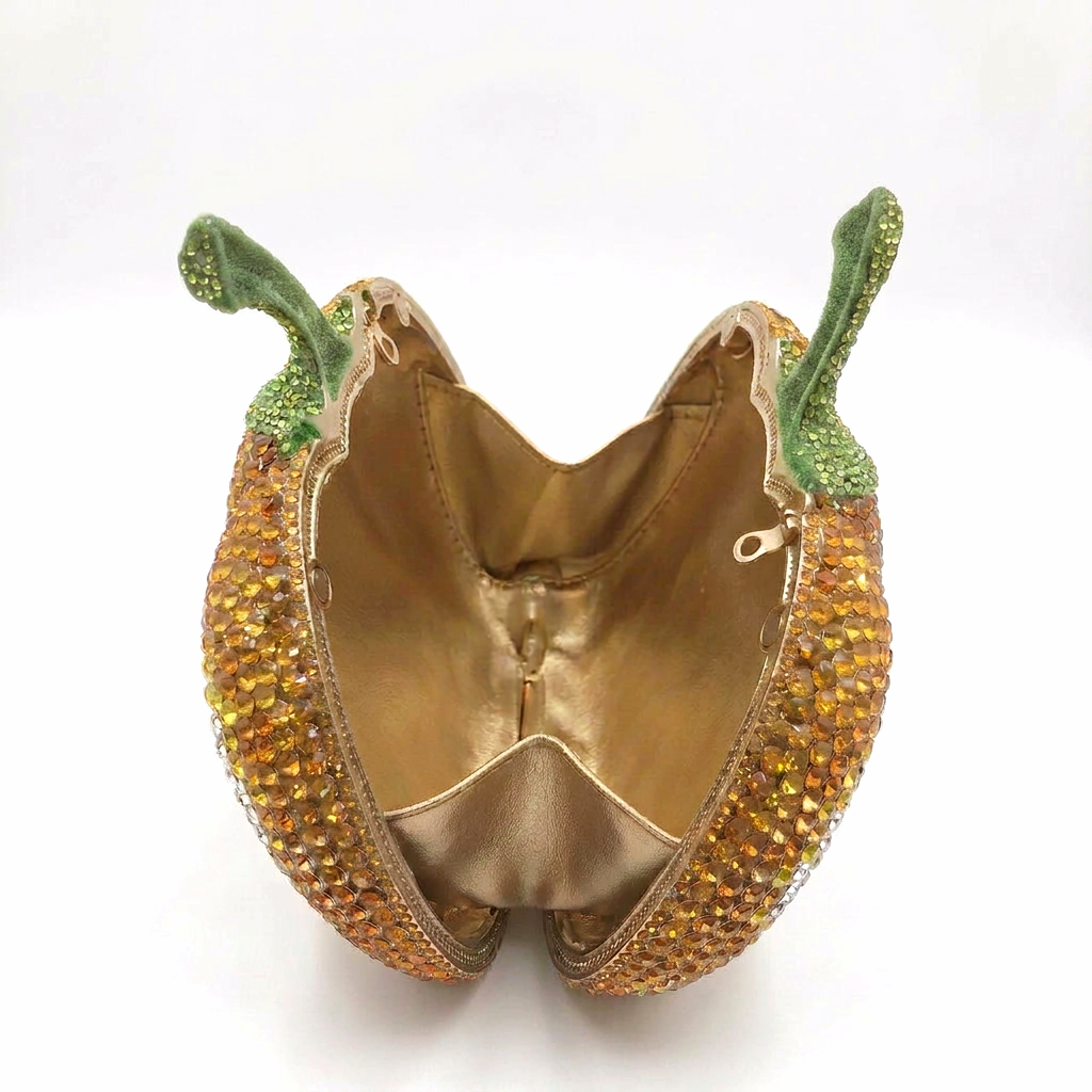 Pumpkin Crystal Clutch - By Qivii