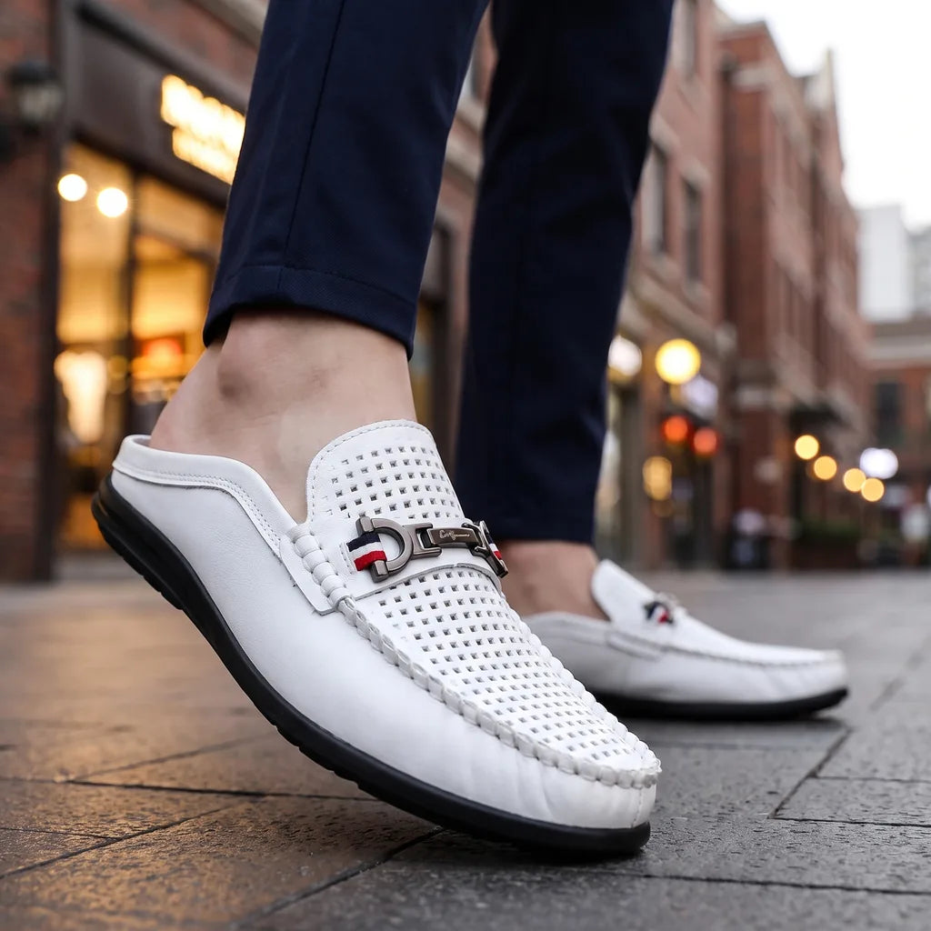 Men's Italian leather loafer by Hudson Ridge, matte finish, stylish men's footwear with classic design and comfortable fit.