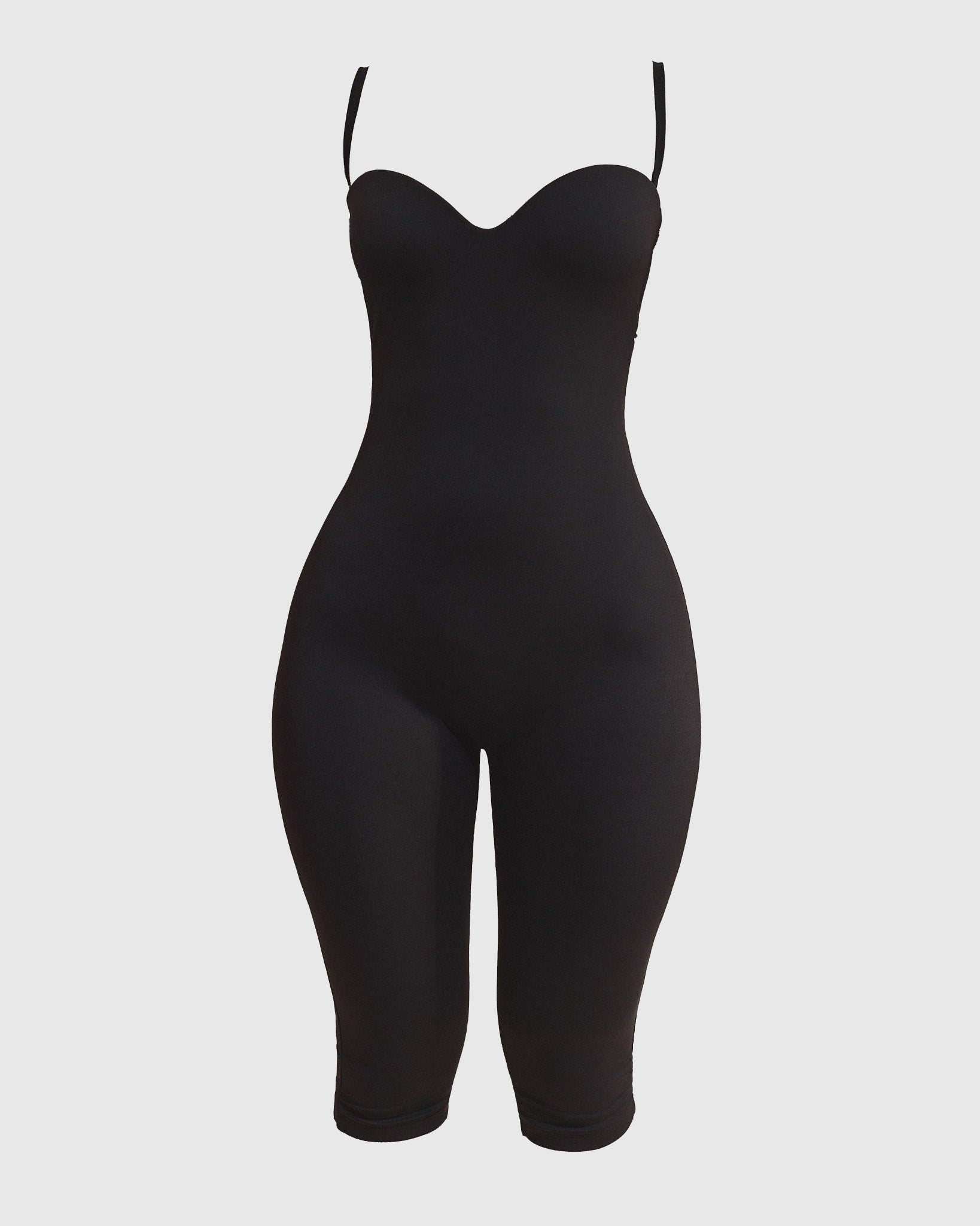 Halter Strap Sweetheart Neck Capri Sculpting Jumpsuit - By Qivii
