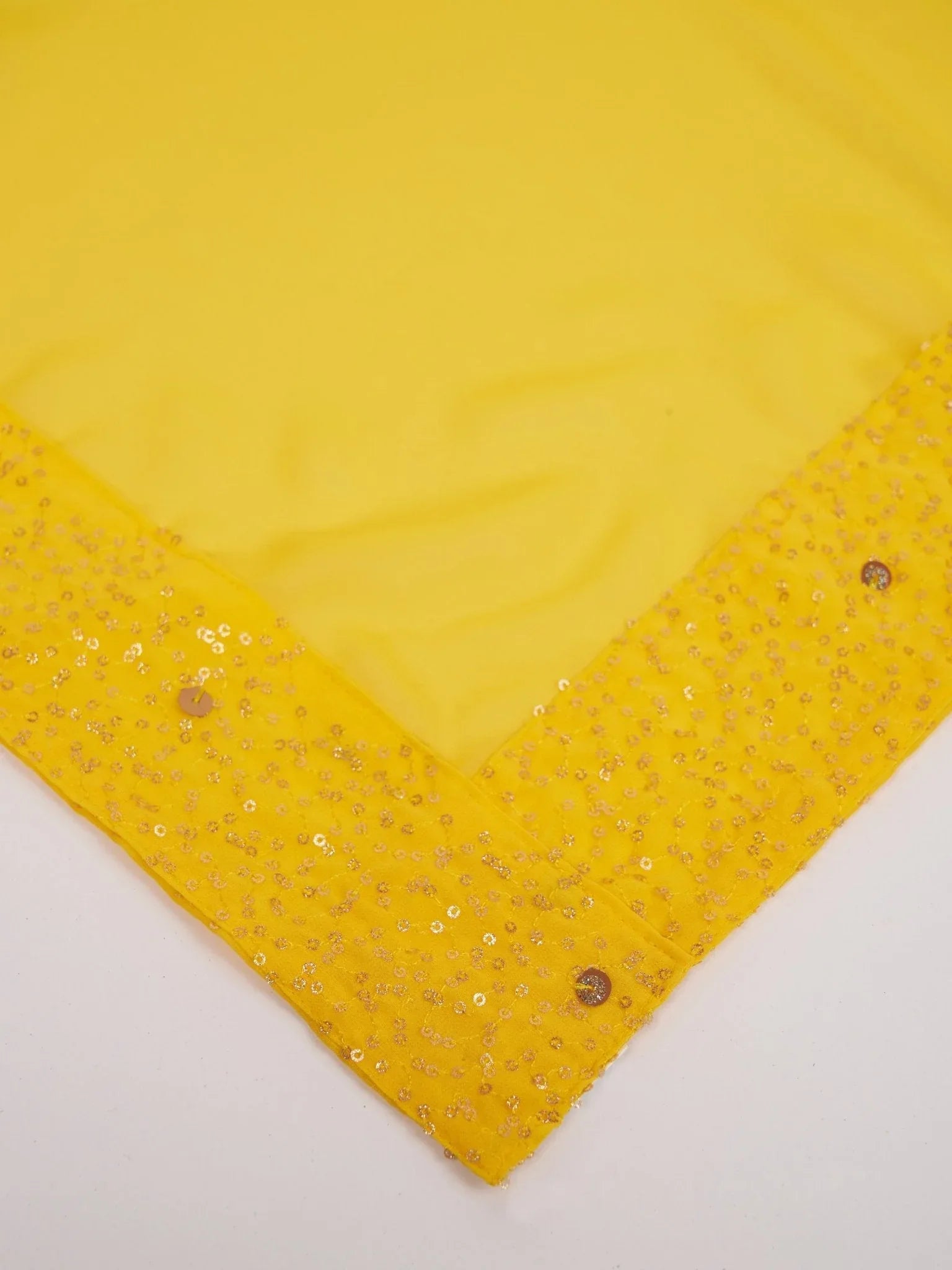 Men Yellow Georgette Sequin Embroidered Dupatta