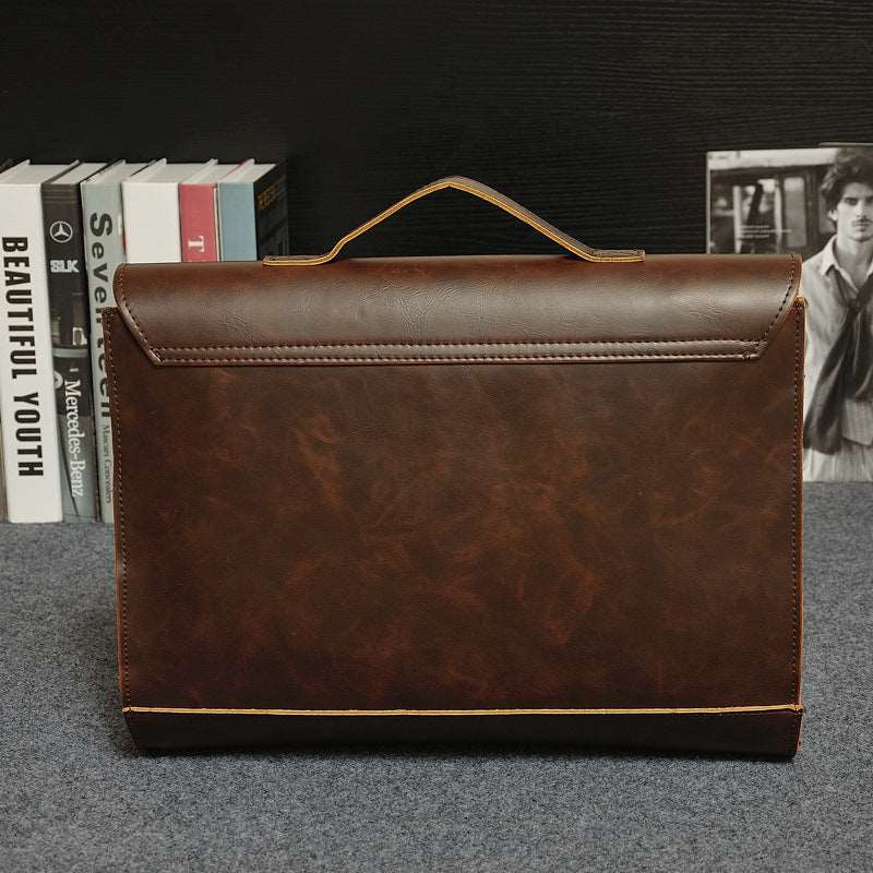 Men's Classic Synthetic Leather Briefcase - By Qivii