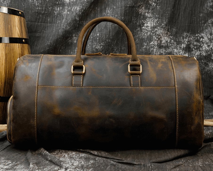 Men's Luxury Large Leather Travel Bag - By Qivii