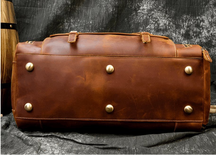 Men's Luxury Large Leather Travel Bag - By Qivii