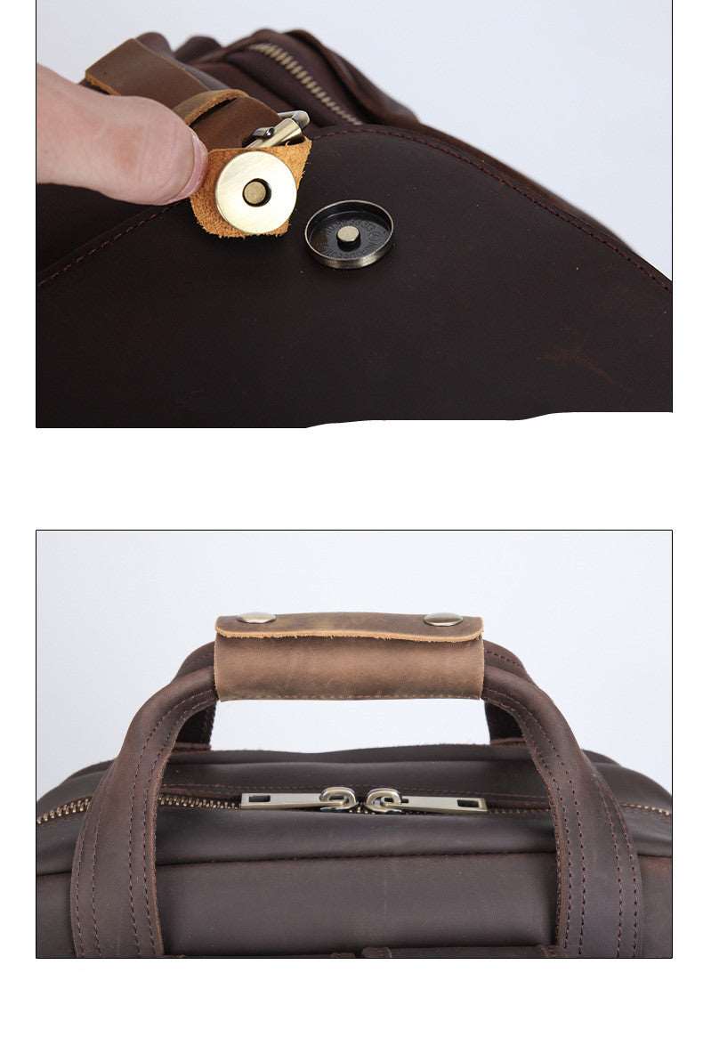 Men's Luxury Leather Camera Backpack - By Qivii