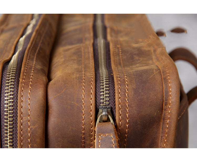 Men's Luxury Leather Medium Laptop Bag - By Qivii